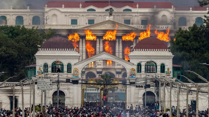 Nepal’s Parliament Set Ablaze Amid Anti-Corruption Protests